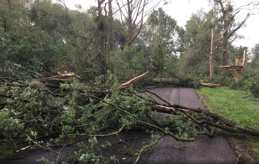 Verderop in Emmeloord kwam het tot een andere tornado en ook in Fochteloërveen kwam waarschijnlijk korte tijd een hoos voor. Foto: Joseph Pattiapon. Verderop in Emmeloord kwam het tot een andere tornado en ook in Fochteloërveen kwam waarschijnlijk korte tijd een hoos voor. Foto: Joseph Pattiapon.